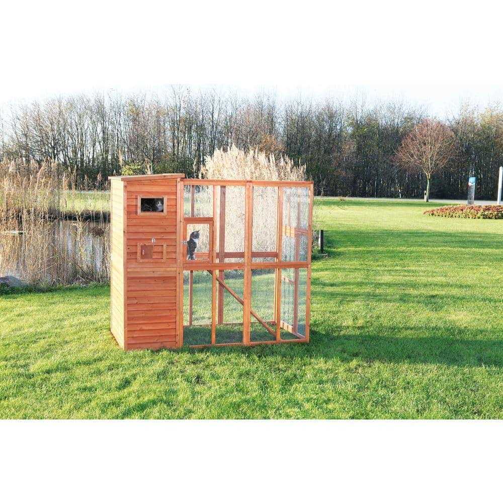 Wooden Outdoor Cat Run k7x