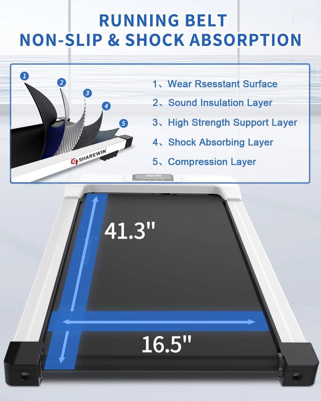 Walking Pad Treadmill with Remote Control and LED Display a7