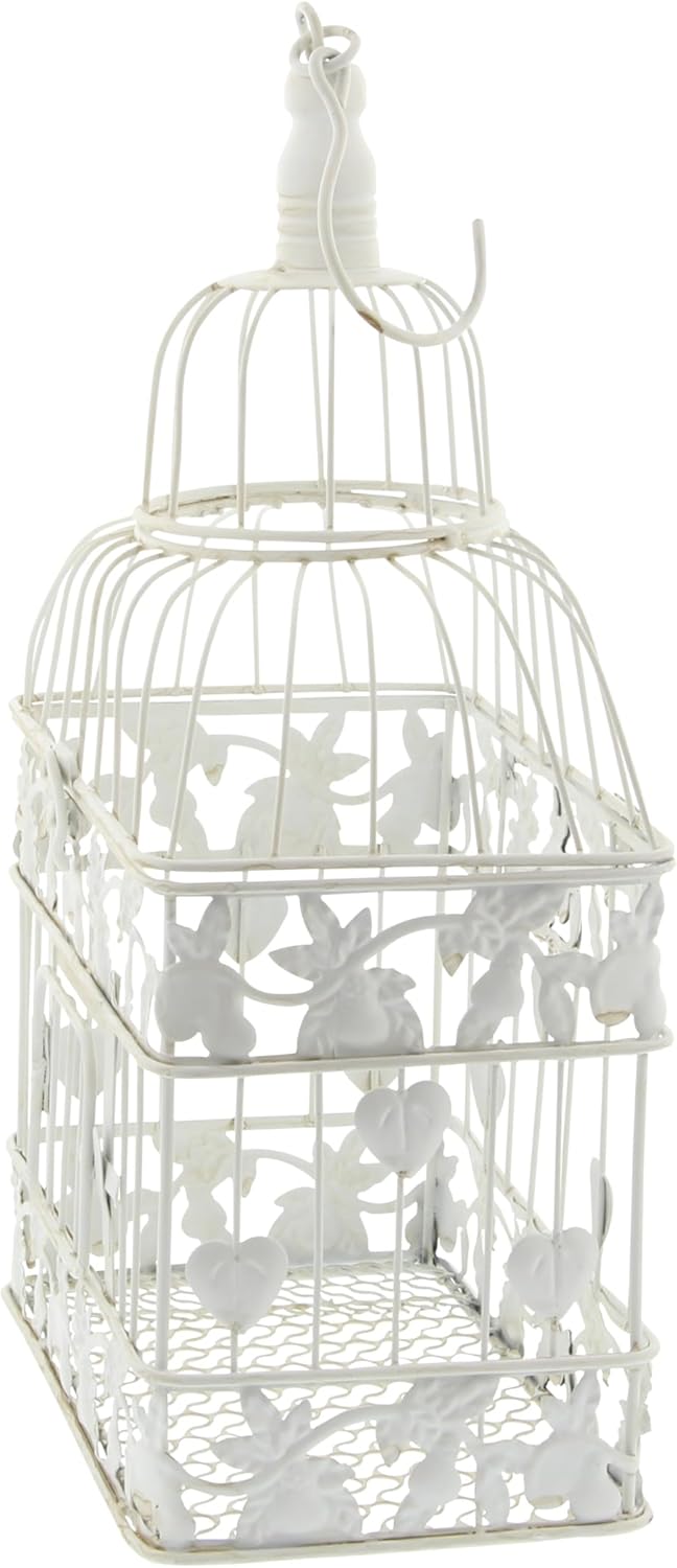 Vintage Metal Birdcage 22 Inch White a7