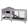 Aivituvin Rabbit Hutch Indoor 62 Cage Outdoor Chicken Coop Guinea Pig Cage on Wheels Bunny Cage with 3 Deep No Leakage Pull Out Tray,Waterproof - Pet Supplies online store