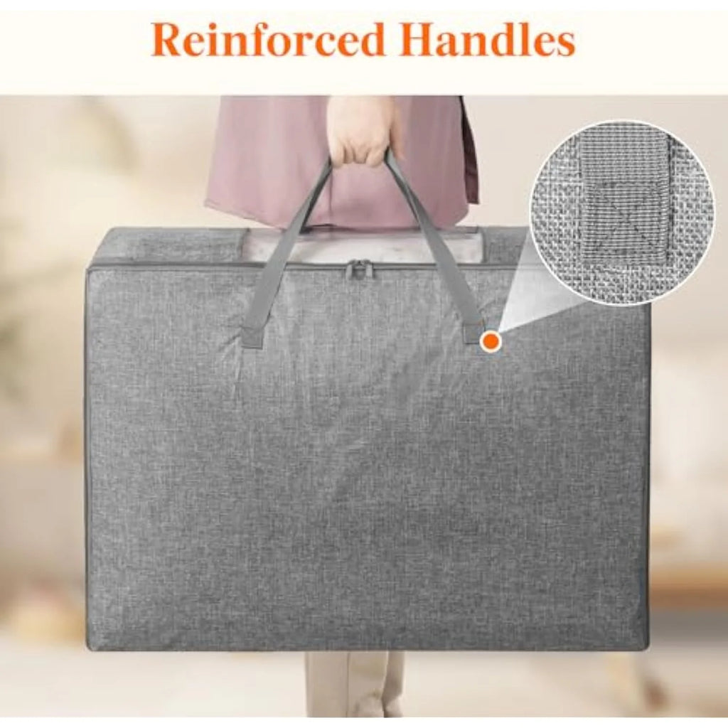 Comforter Storage Bag 2 Pack Foldable with Zippers and Handles a7k