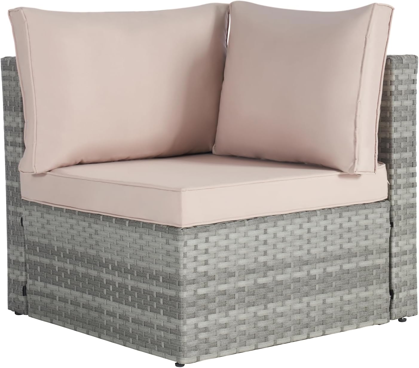 Outdoor Patio Conversation Set with Coffee Table, Beige wicker sectional sofa a7