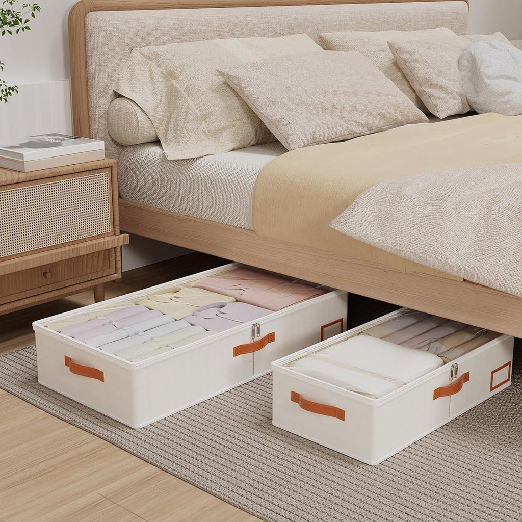 Under Bed Storage Bins with Lids, Collapsible Organizers a7