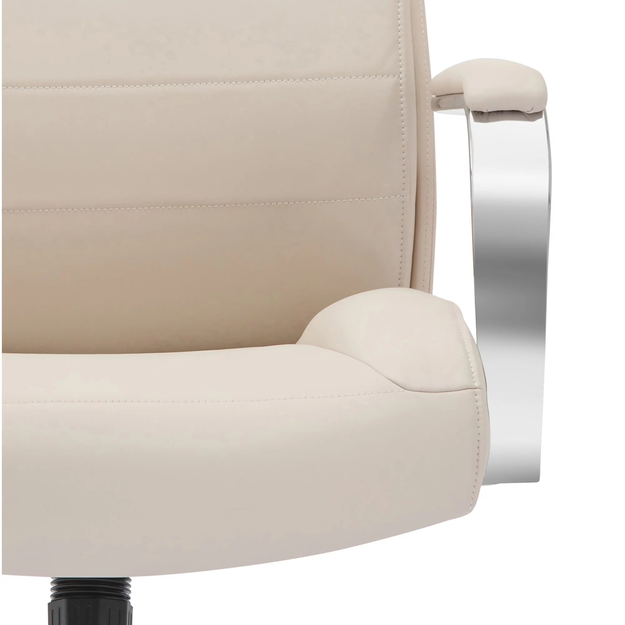 Modern Comfort Vegan Leather High-Back Executive Office Chair Sand Chrome b7k