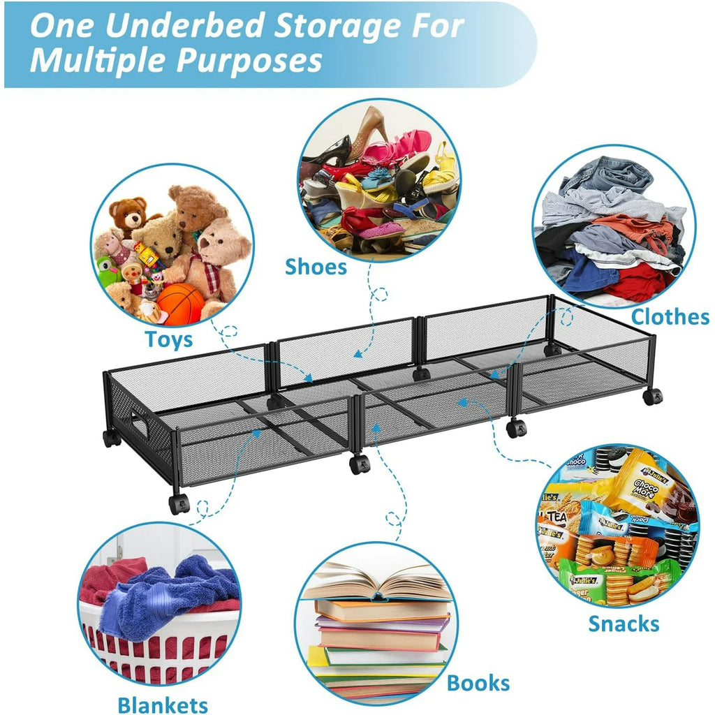 Under Bed Storage on Wheels Foldable Containers q7