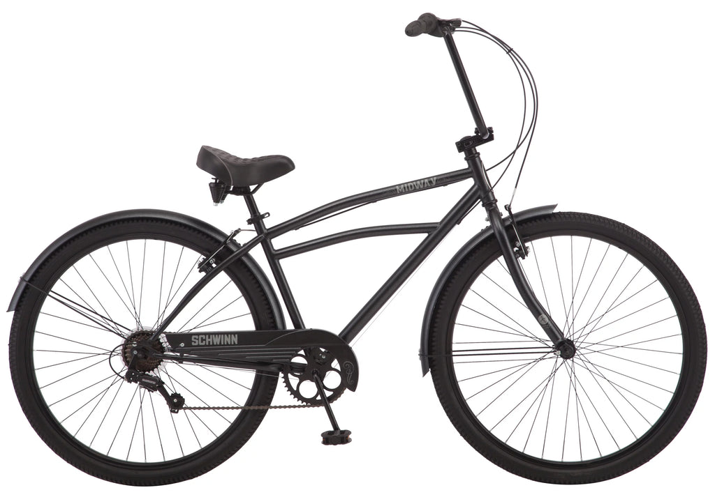 Cruiser bike 29-inch wheels 7-speed men's frame black a7