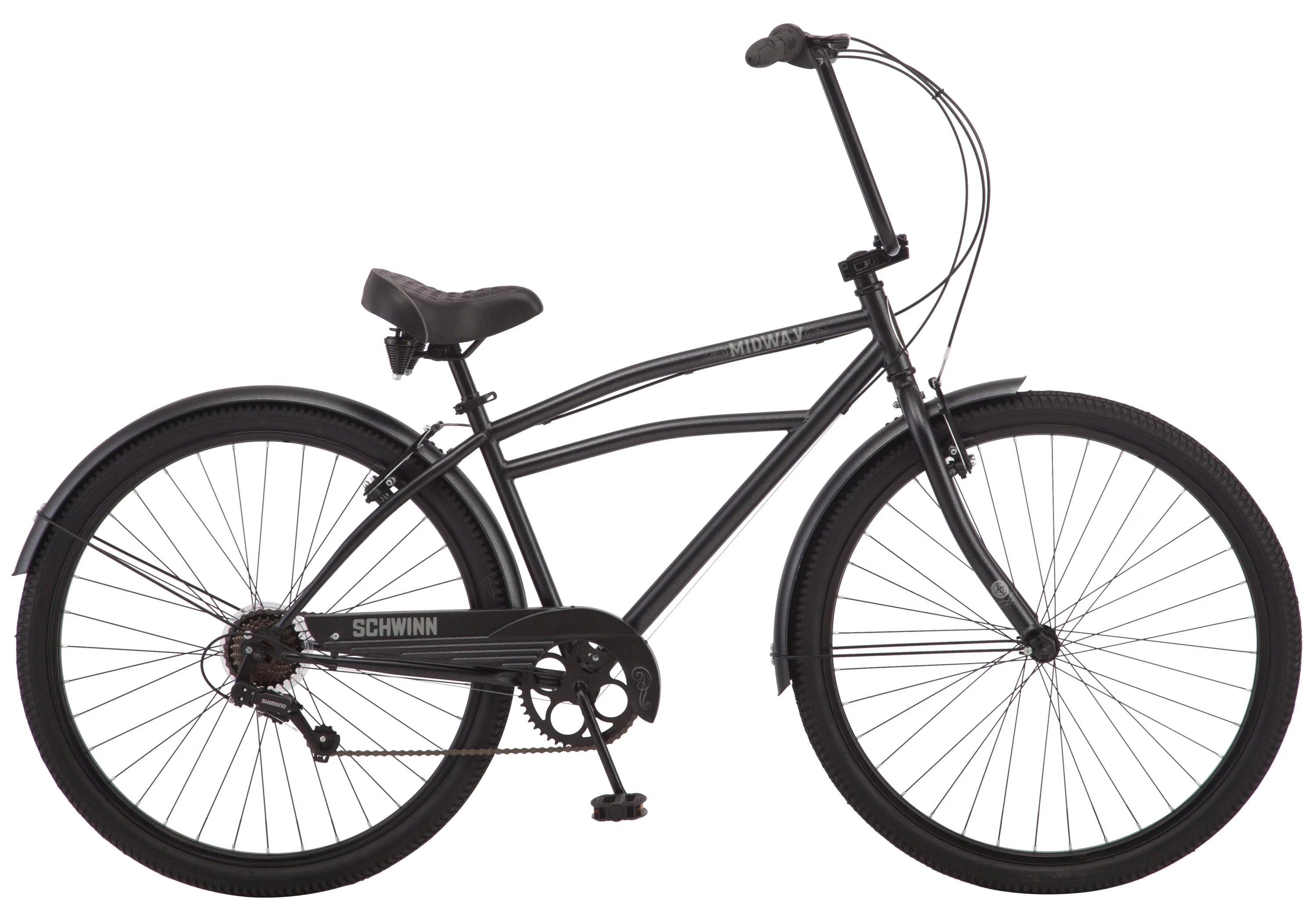 Cruiser bike 29-inch wheels 7-speed men's frame black a7
