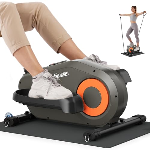 Niceday Under Desk Elliptical, Manual Quiet Elliptical, Foot Pedal Exerciser, Mini Elliptical Machines for Home Use, Portable Foot &Leg Pedal Exerciser, Exerciser for Seniors, Max Load 300LBS