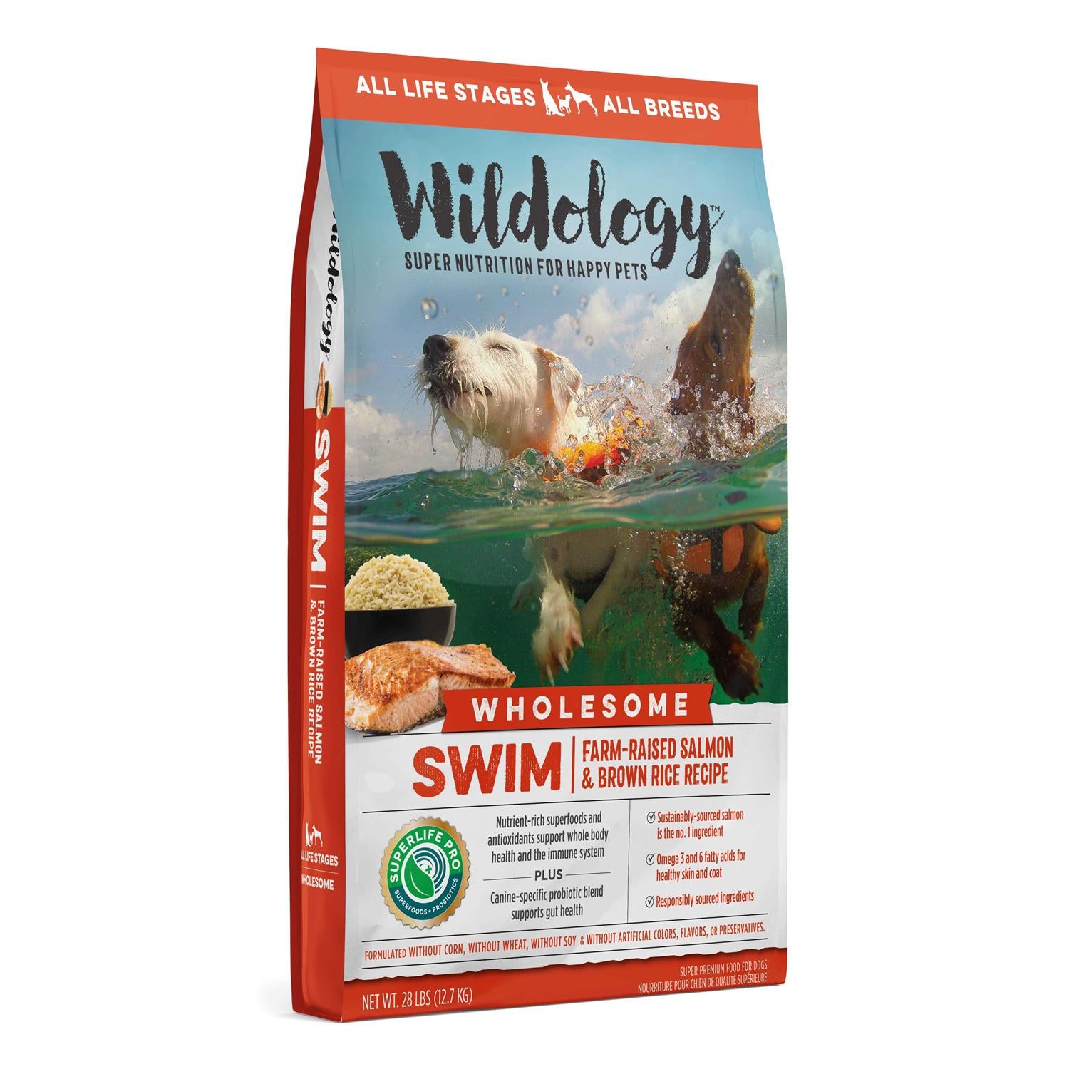 Wildology SWIM Dog Food Farm-Raised Salmon &amp; Brown Rice Recipe - Pet Supplies online store