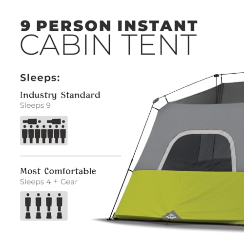 9 Person Instant Cabin Tent Green 14x9 k7