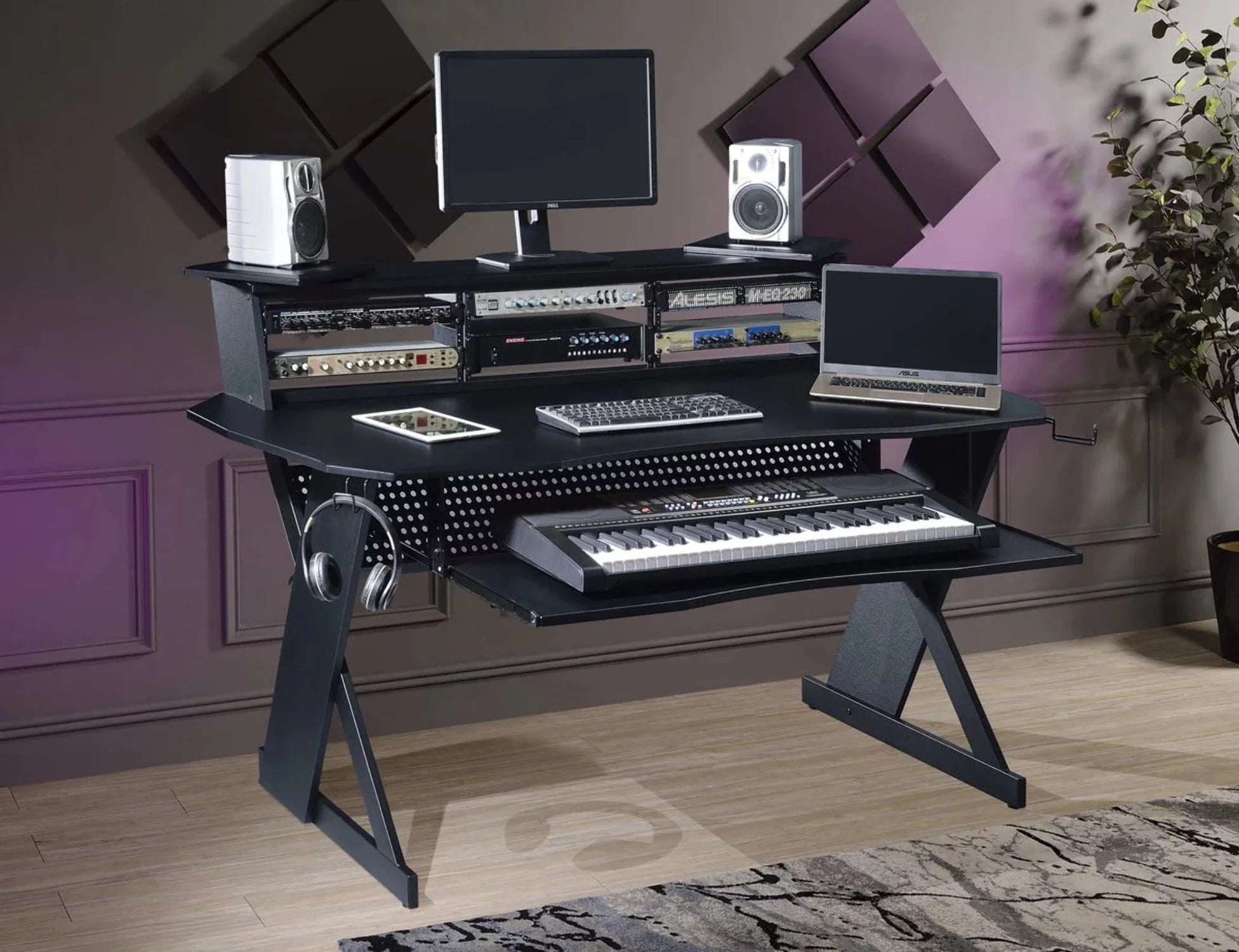 Music Recording Studio Desk Workstation with 4U Rack a7