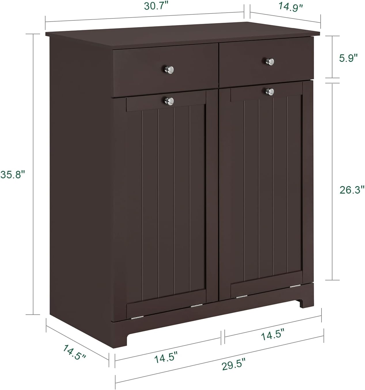 Laundry Hamper Cabinet with 2 Drawers and Wall Cabinet k7p