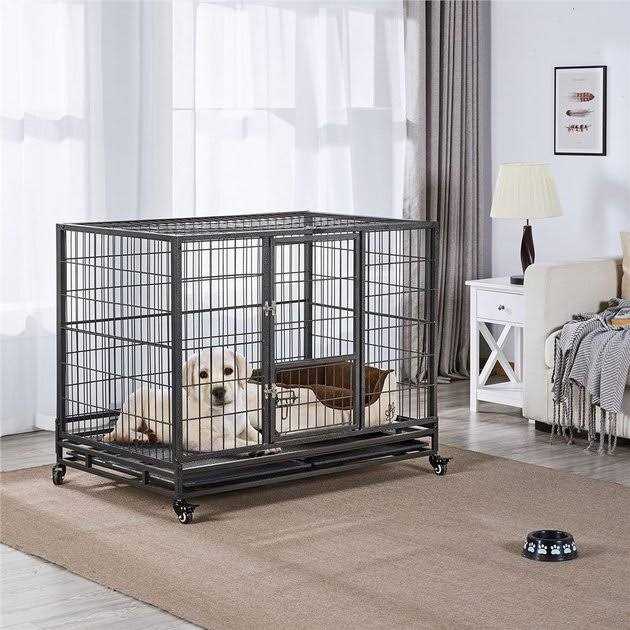 Dog Crate with Wheels and Litter Pan k7