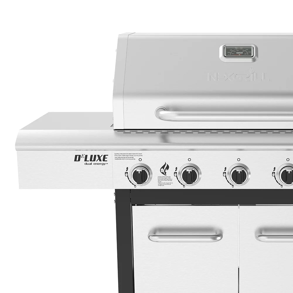 5-Burner Propane Gas Grill with Side Table and Ceramic Searing Burner a7k