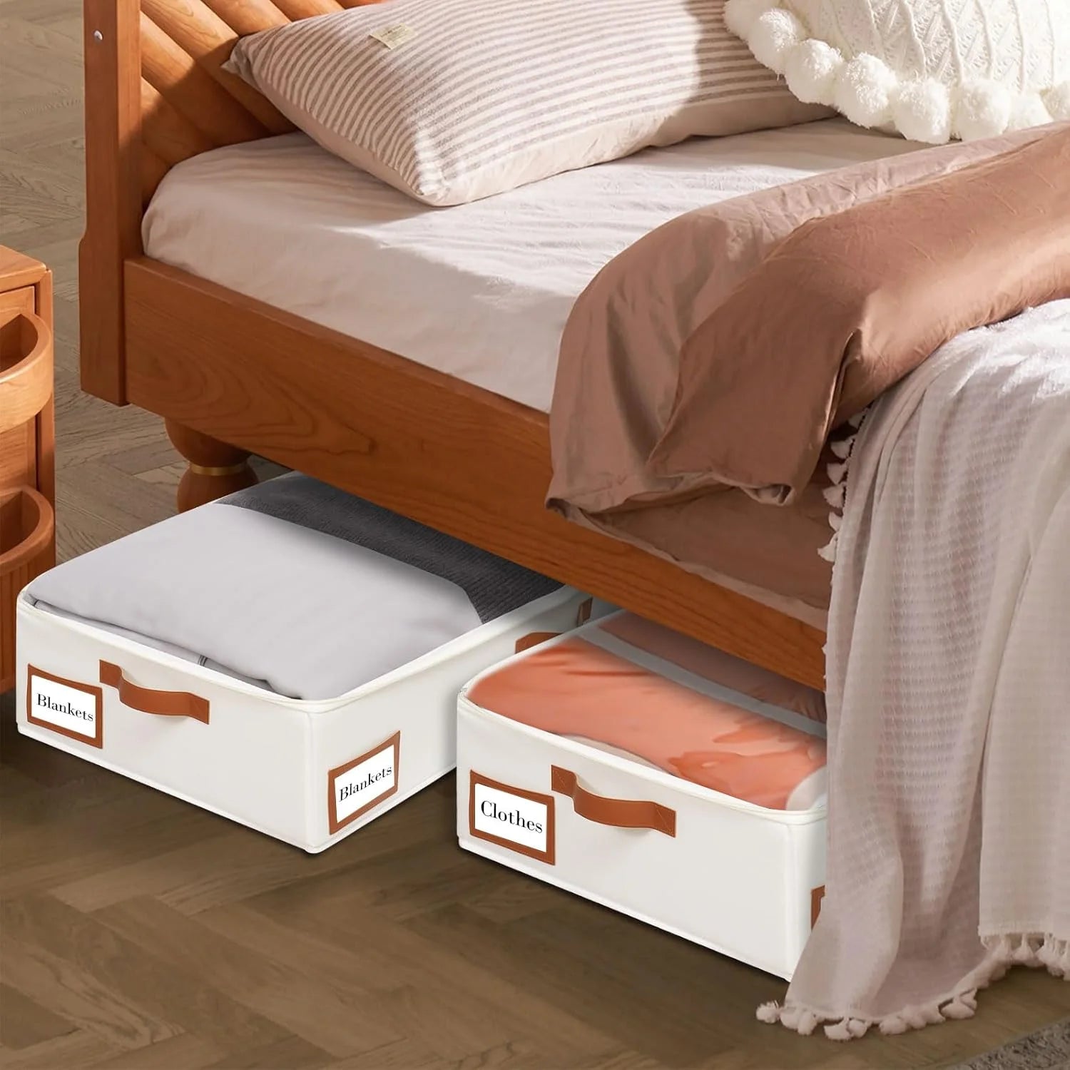 Underbed Storage Box with Handles, Collapsible, 2 Pack a7