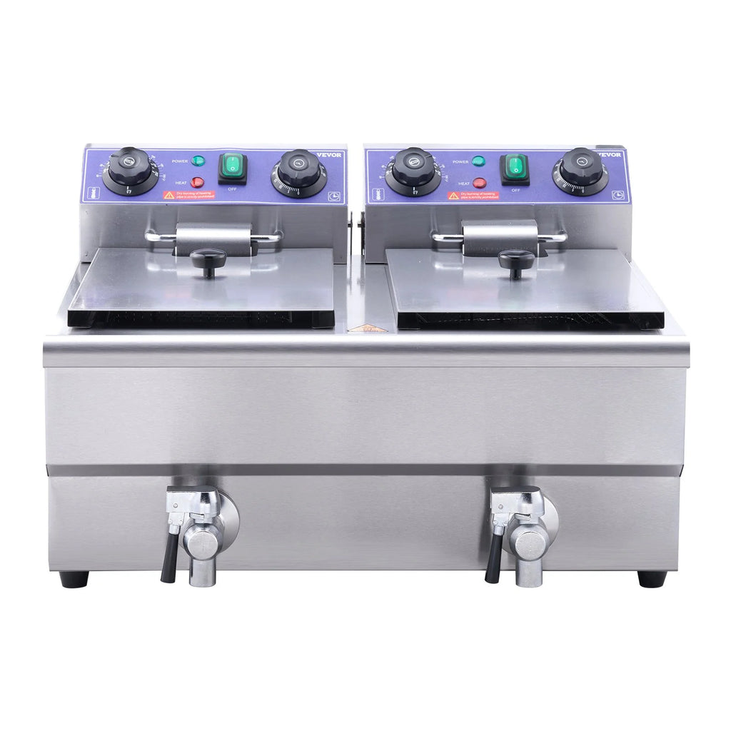 Electric Deep Fryer Dual Tank 3000W a7