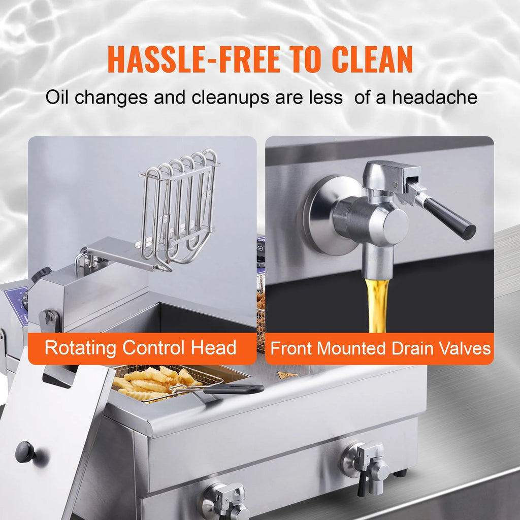 Electric Deep Fryer Dual Tank 3000W a7