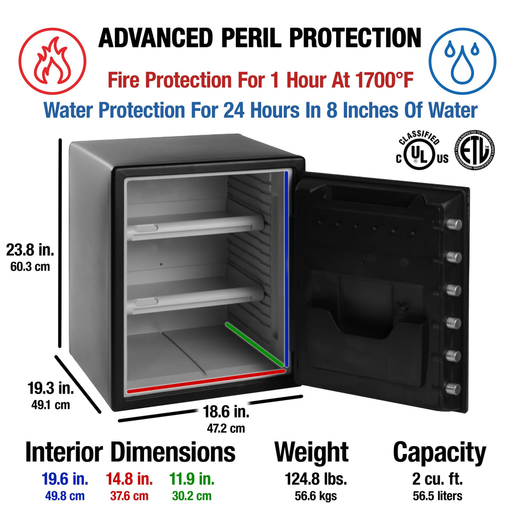 Water and Fire-Resistant Safe with Digital Keypad Lock 2.0 cu ft k7