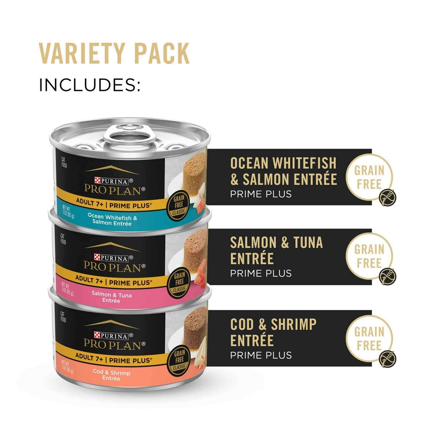 Senior Pate Seafood Wet Cat Food Variety Pack k7m