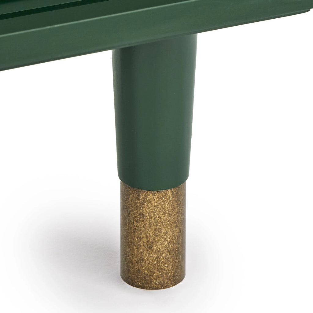 TV Stand Green Painted Wood Mid-Century Modern a7