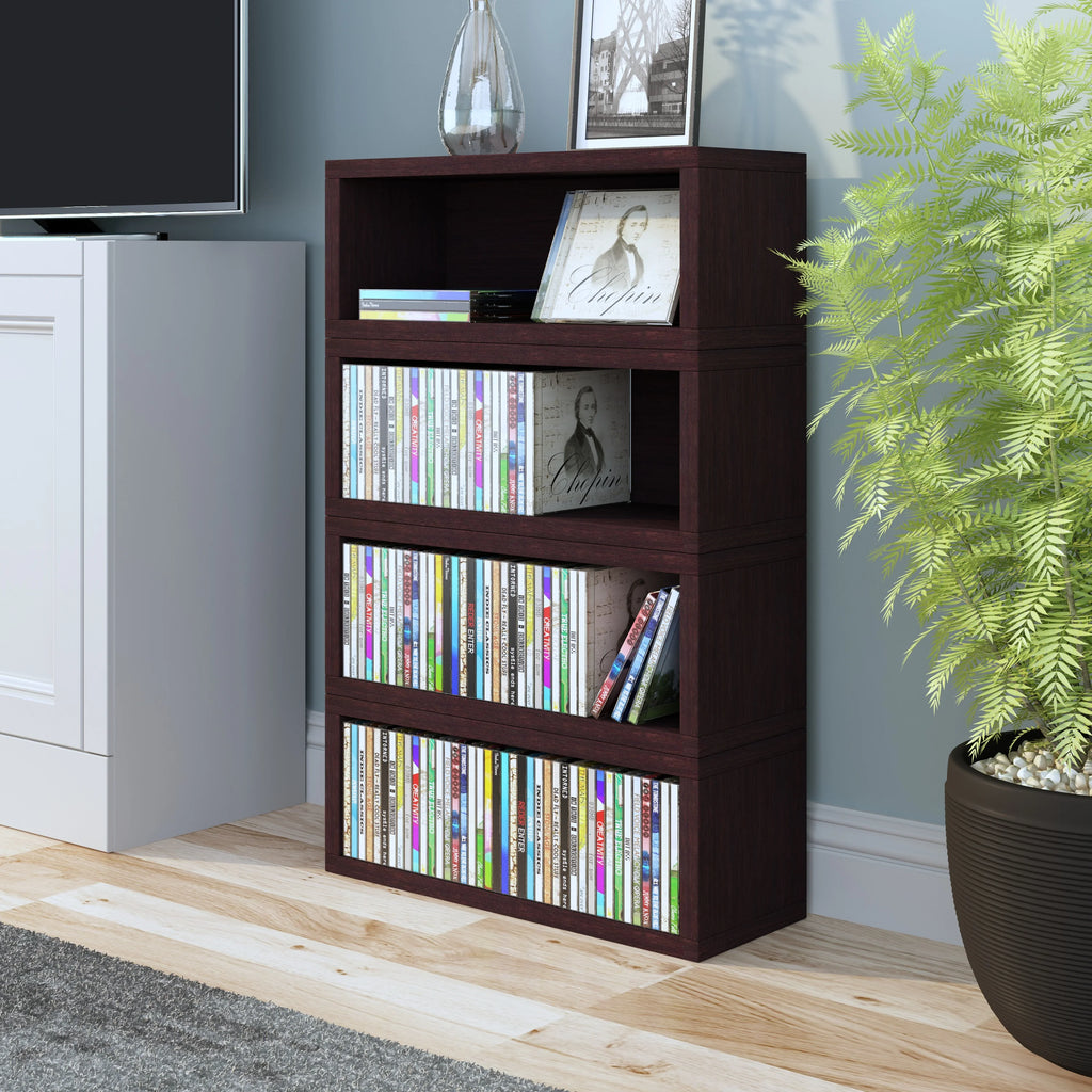 CD Storage Rack Stackable Organizer Black a7