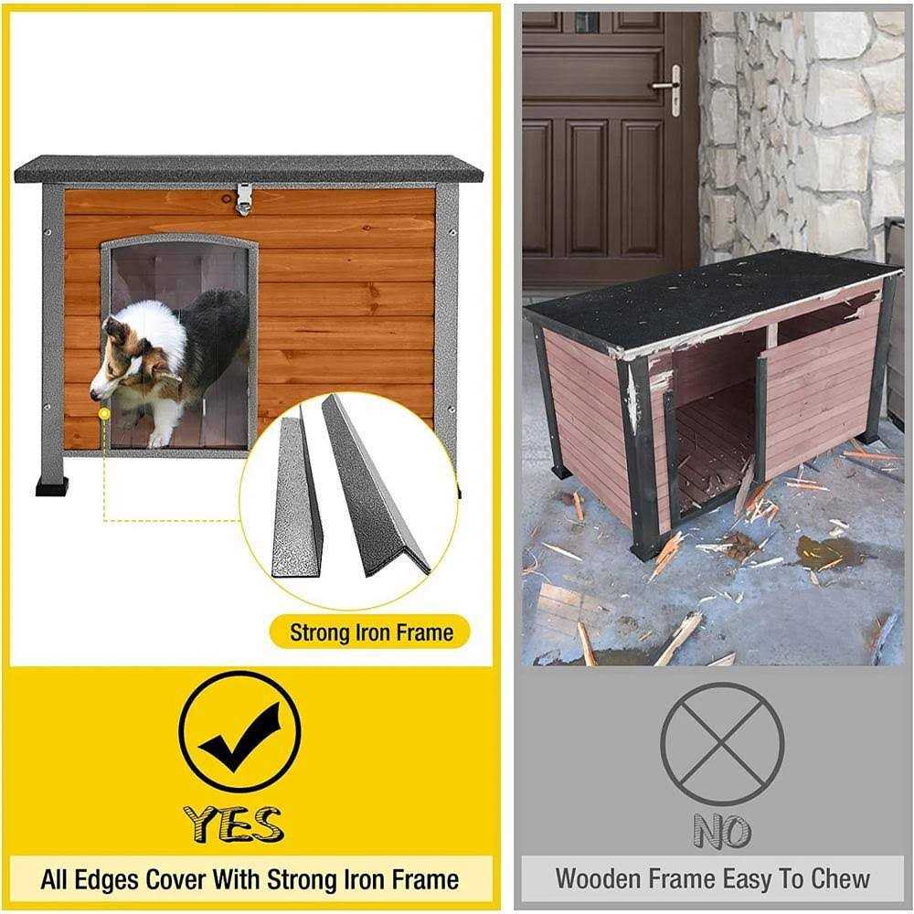 Wooden Dog Crate House with Iron Frame k7m