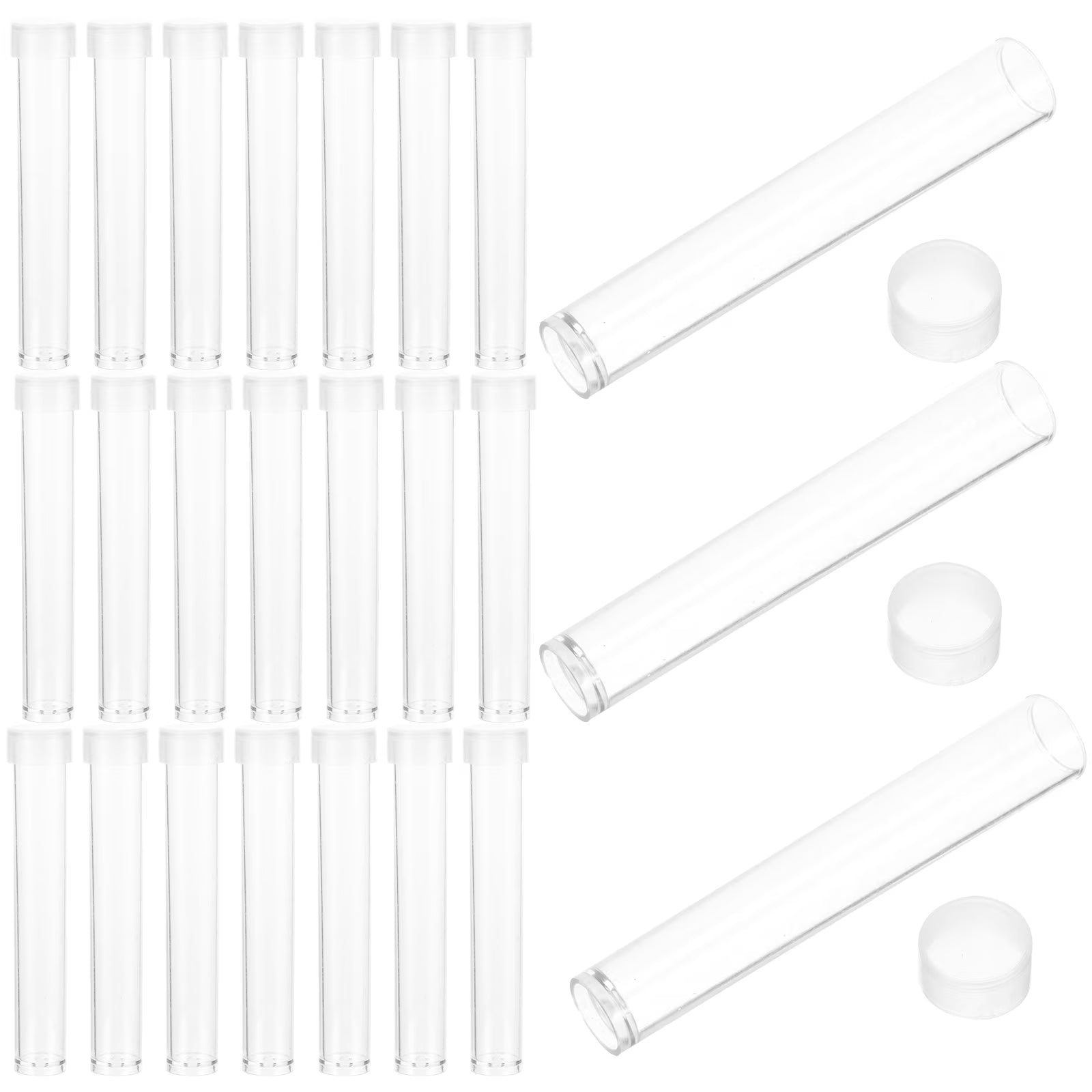 100 Pcs Clear Storage Bins Fruit for Indoors Plastic Transparent Tube