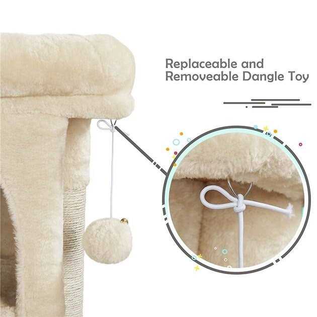 Plush Cat Tree with Condo 2-Level q7