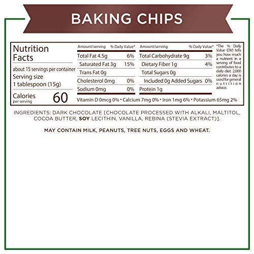 Sugar Free Dark Chocolate Baking Chips 8oz a7