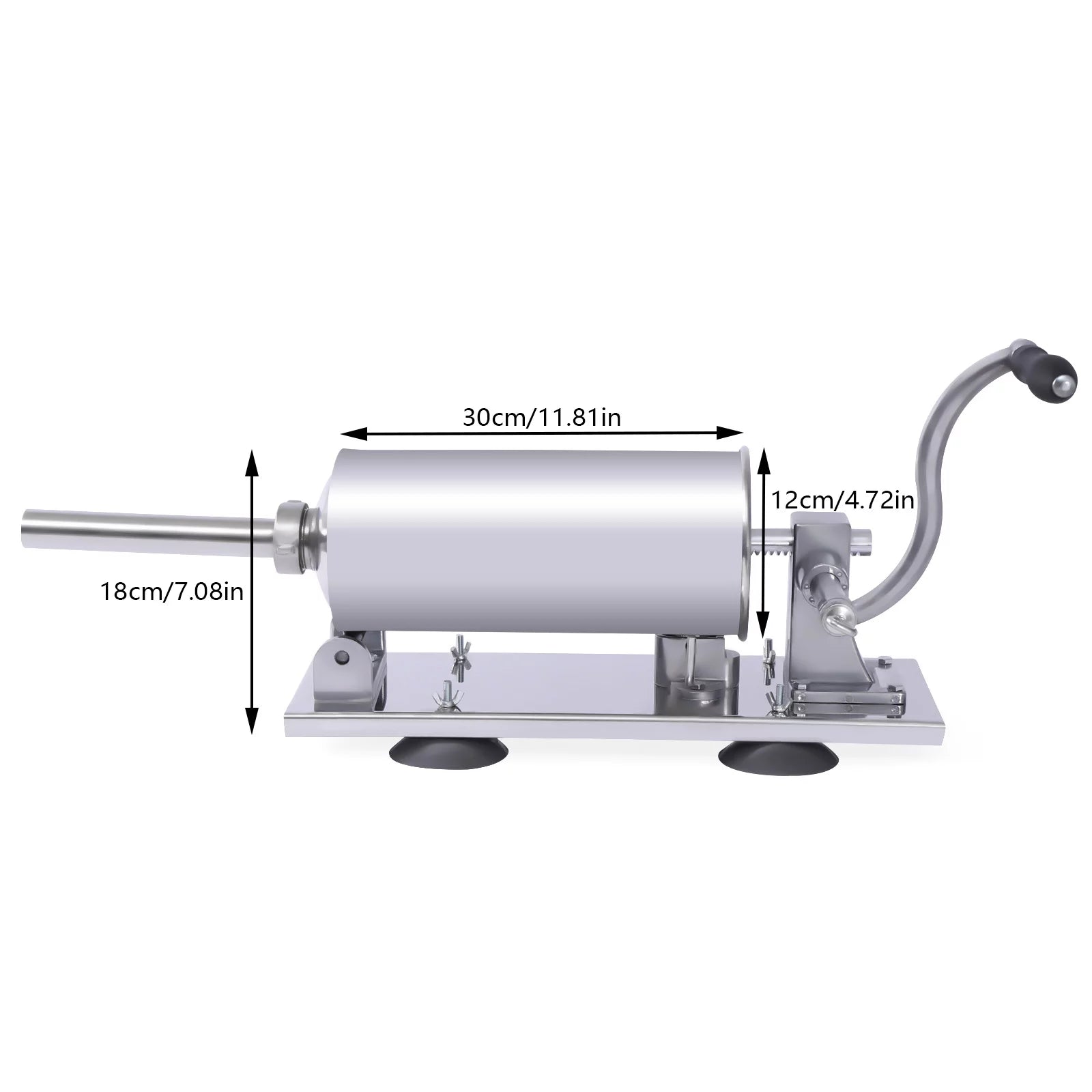 Sausage Stuffer Manual Stainless Steel Horizontal 4L Meat Filler k7