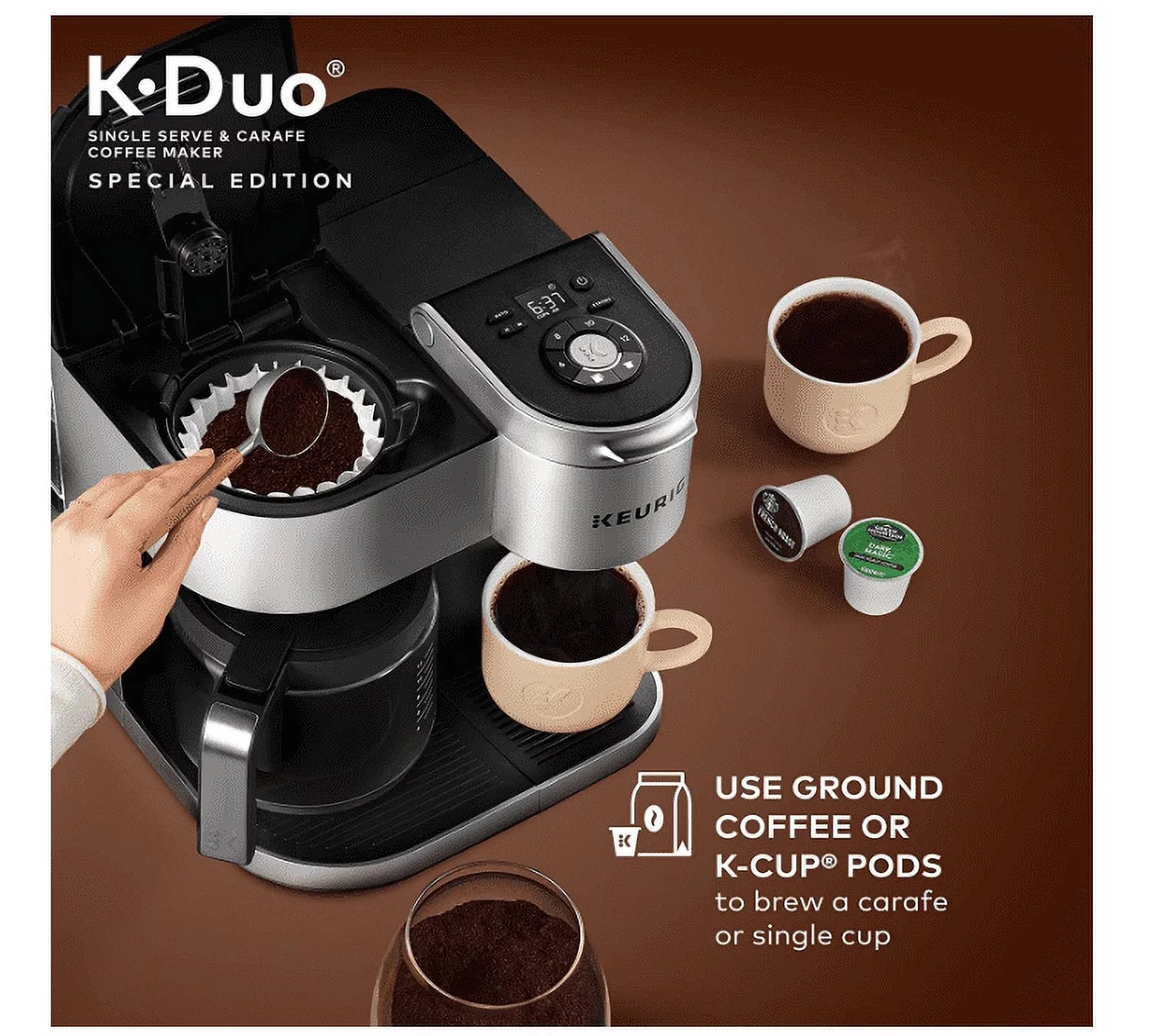 Coffee Maker Single Serve 12-Cup Drip Brewer Silver a7
