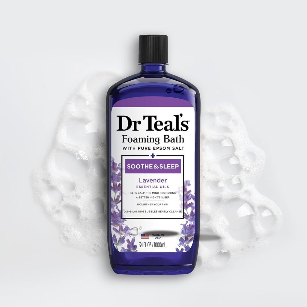 Epsom Salt Soaking Solution and Foaming Bath Combo Pack Lavender k7
