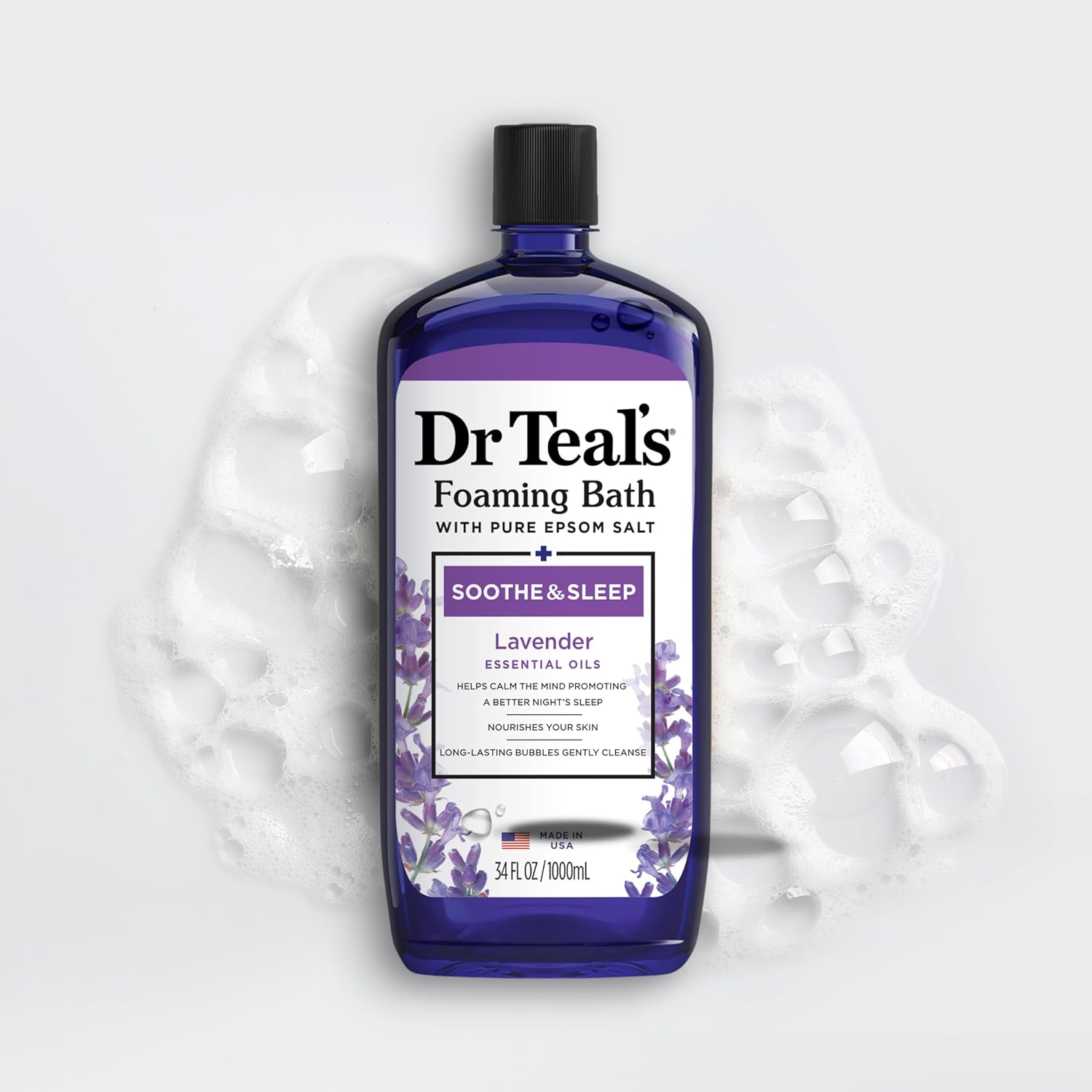 Epsom Salt Soaking Solution and Foaming Bath Combo Pack Lavender k7