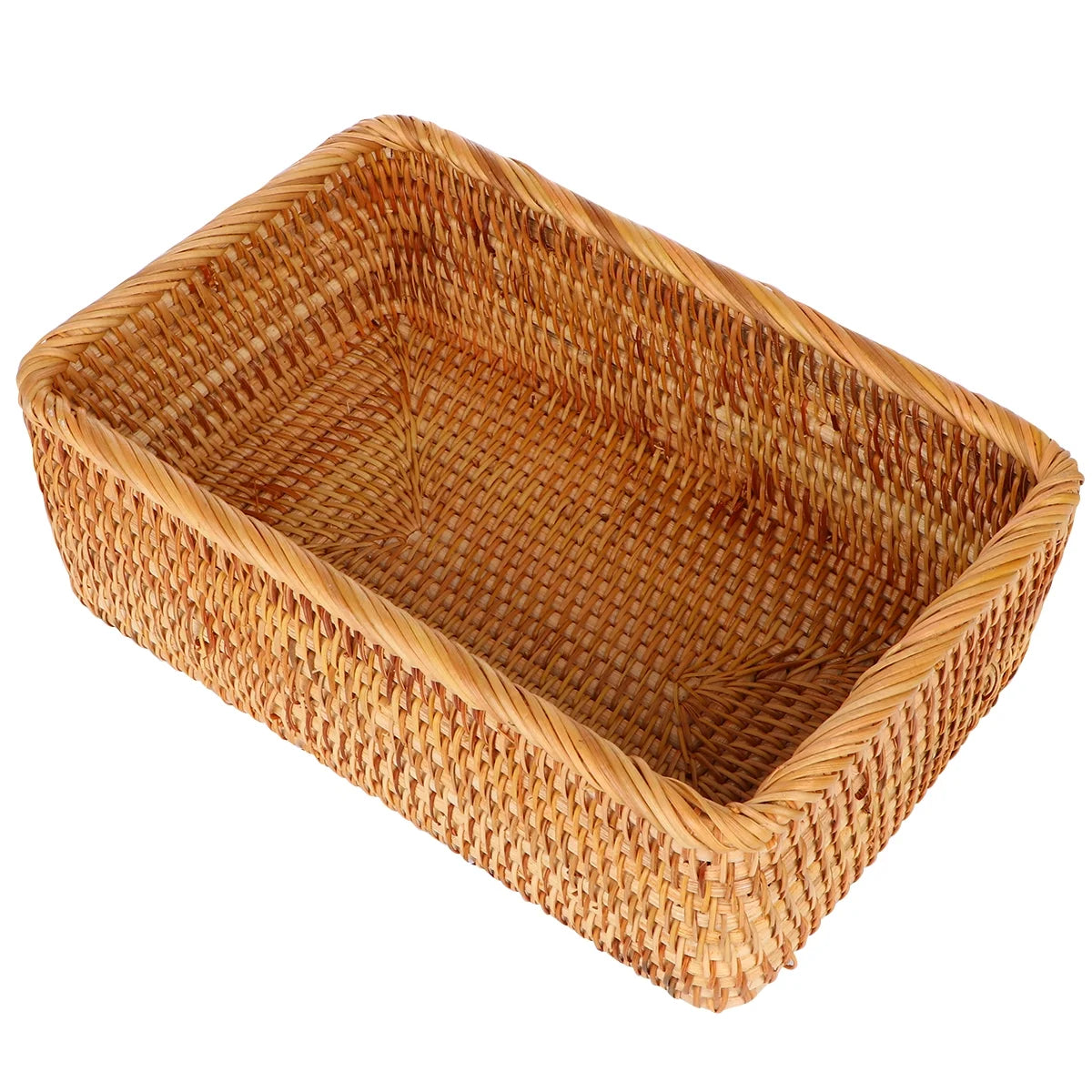 Wicker Basket with Lid Storage Boxes a7