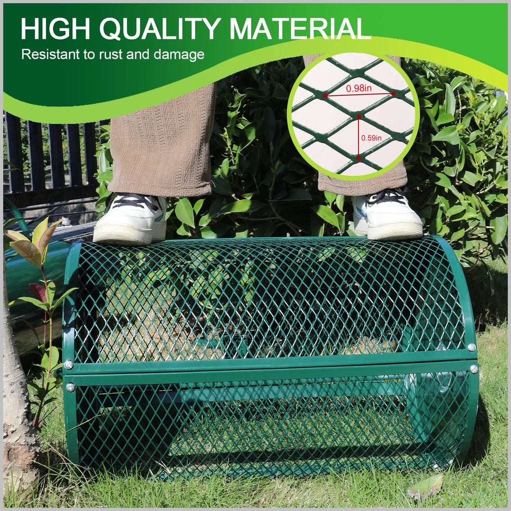 Compost Spreader with T-Shaped Handle for Lawn Garden a7