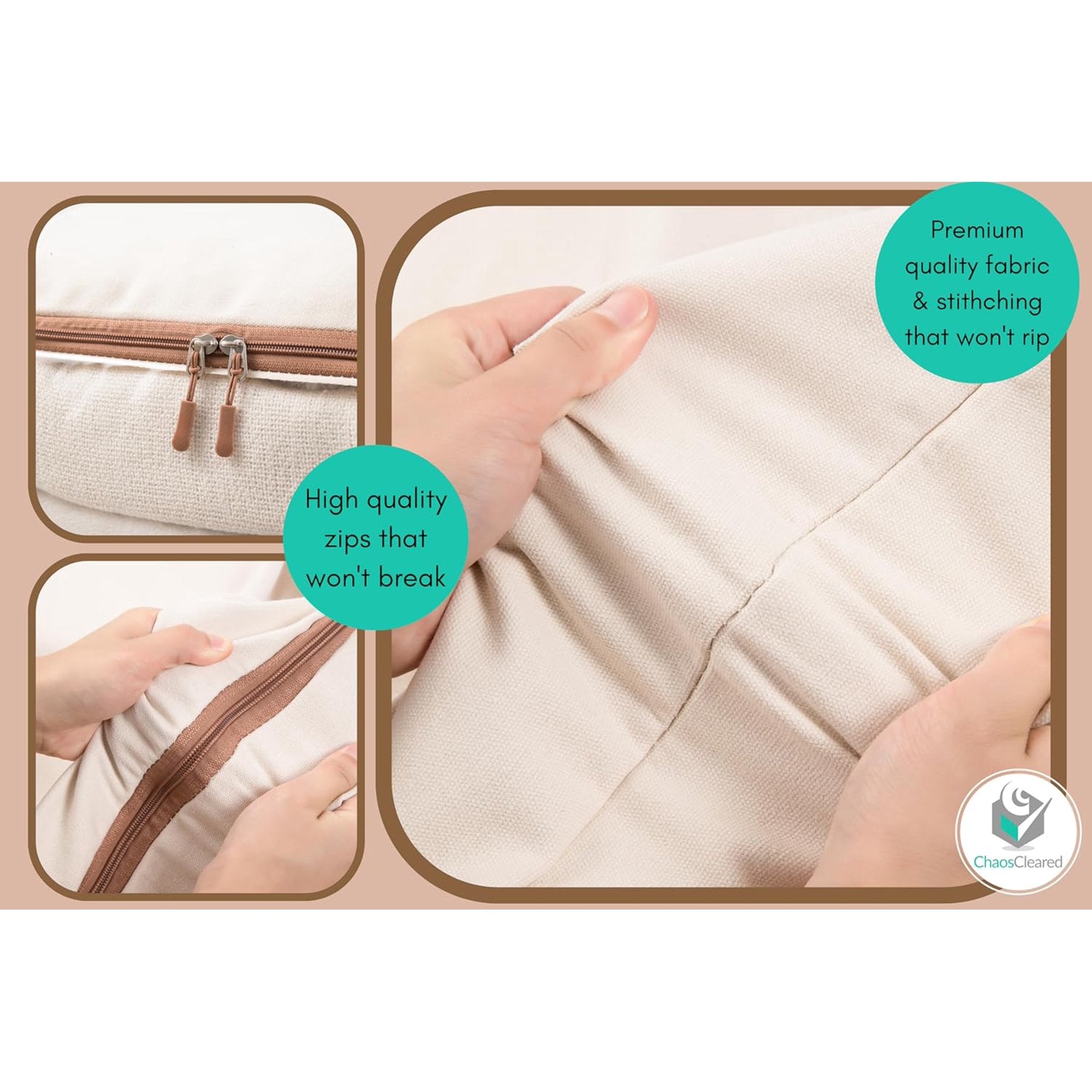 Clothes Storage Organizer 2 Bags Fabric Foldable with Zip Window a7
