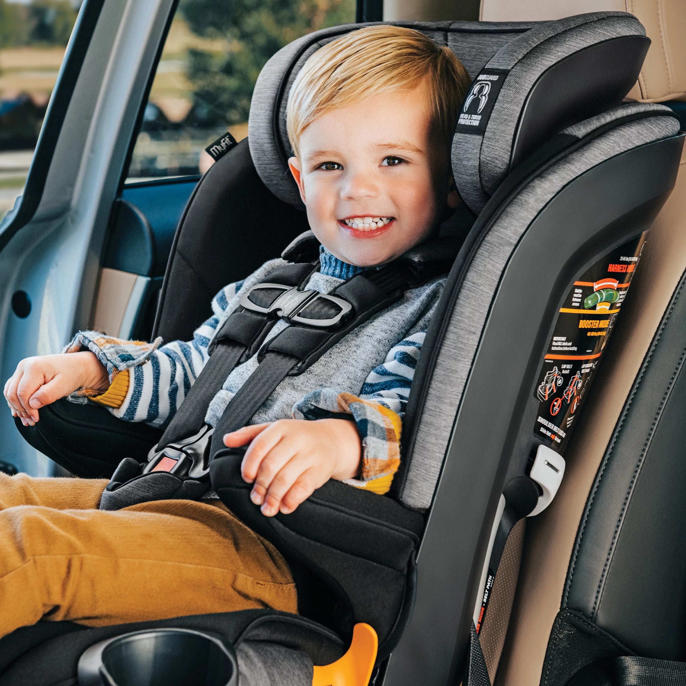 Car Seat Harness Booster Black a7