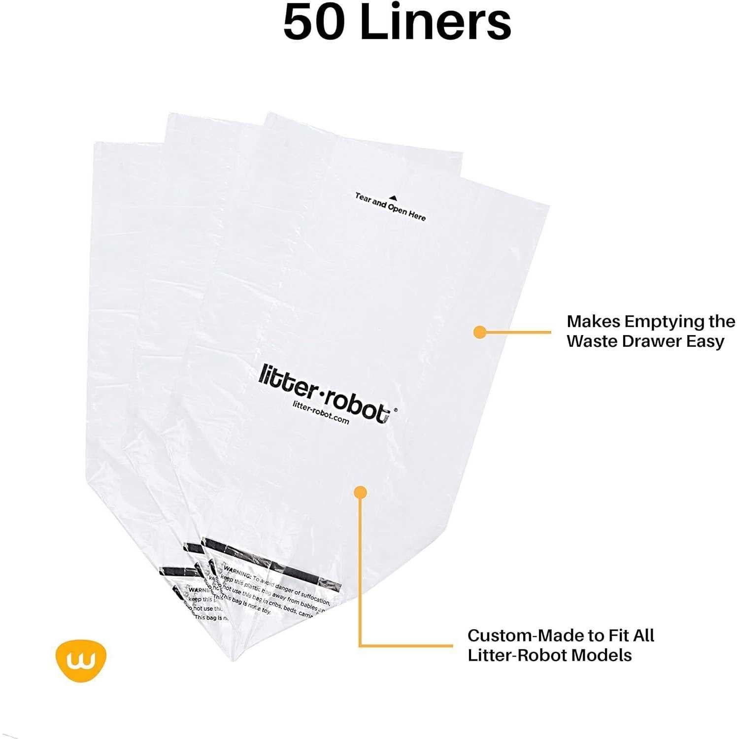 Litter Box Waste Drawer Liners 50 Pack a7