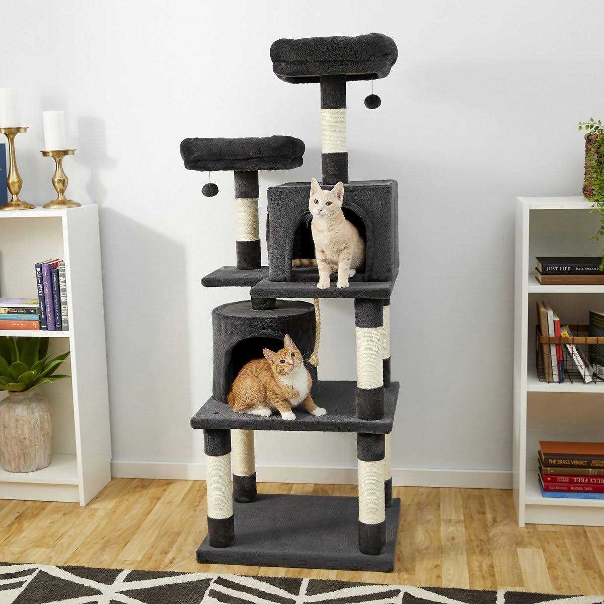 Faux Fur Cat Tree Condo 61in a7