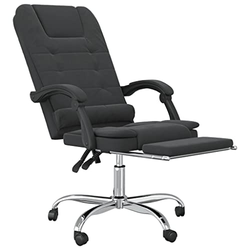 Massage Reclining Office Chair Black Velvet a7