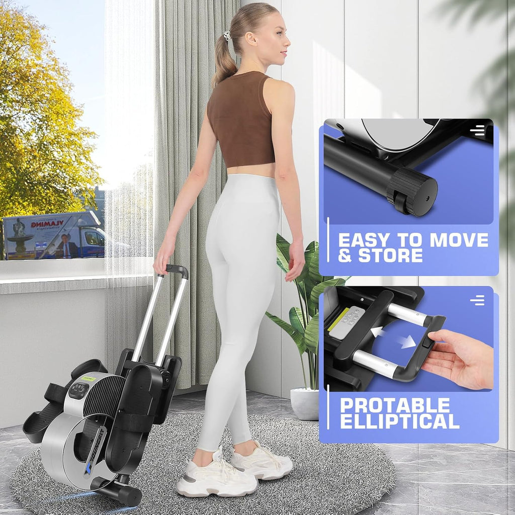 Under Desk Elliptical Seated Foot Pedal Exerciser with App and LCD Display k7p