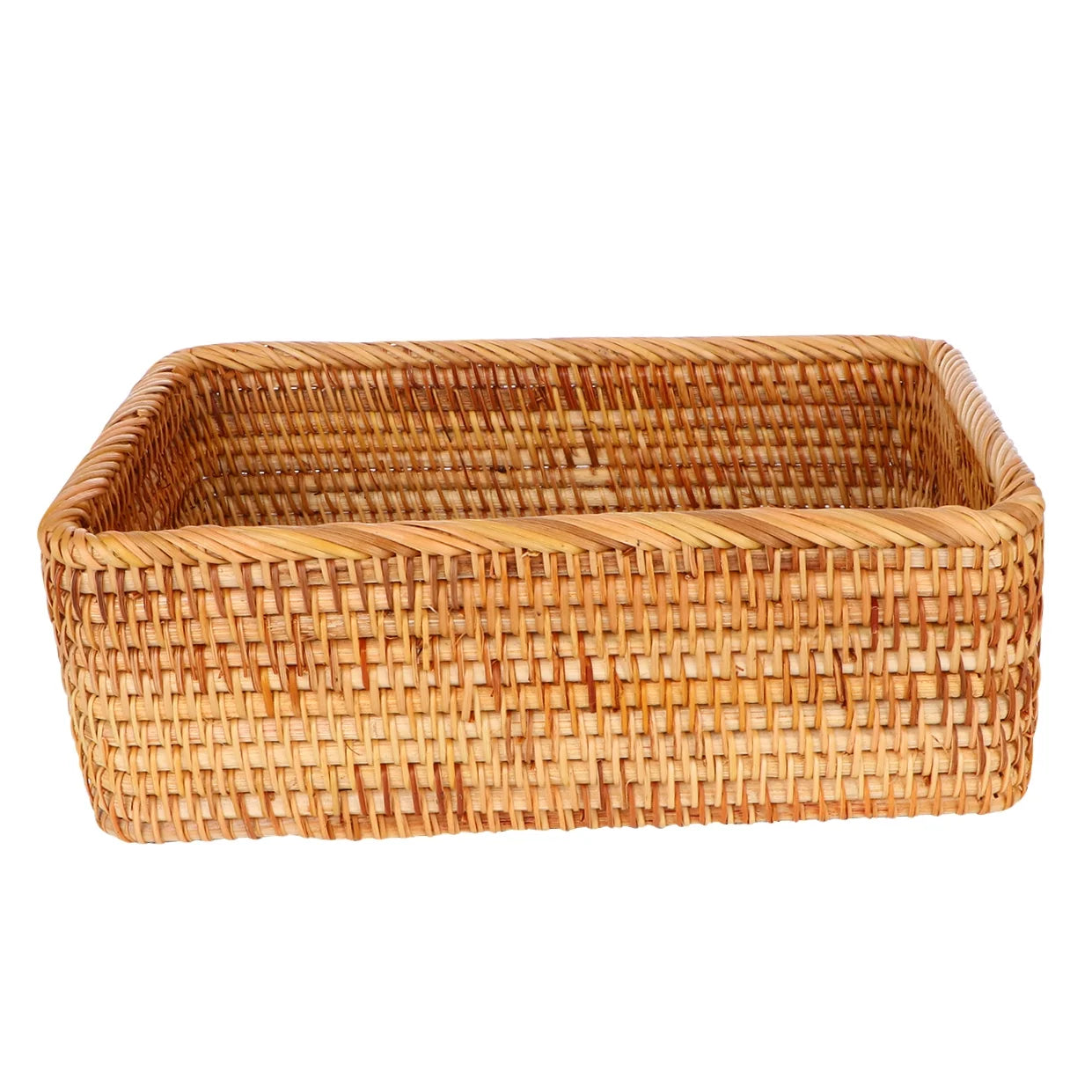 Wicker Basket with Lid Storage Boxes a7