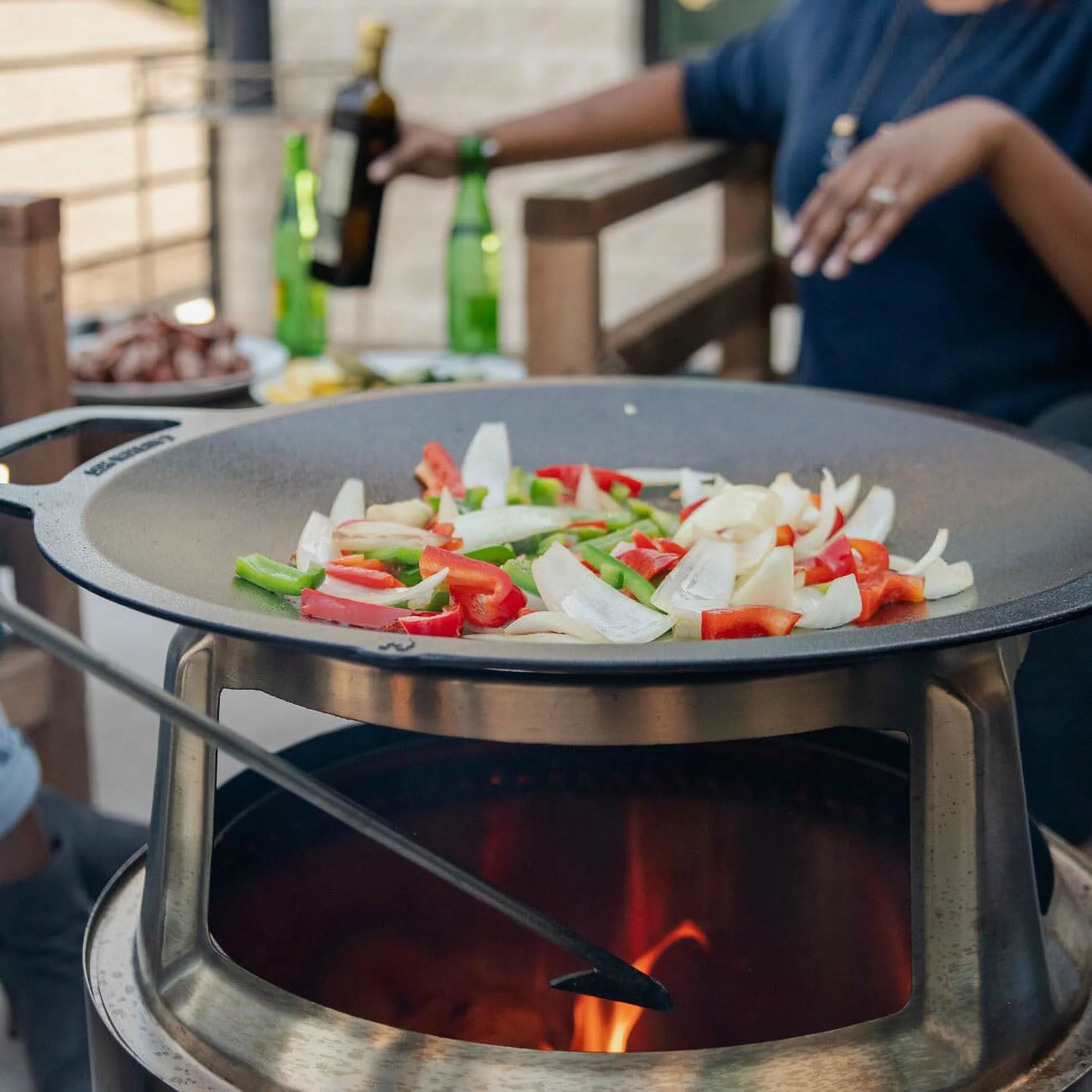 Large Cast Iron Wok Top for Fire Pit k7p
