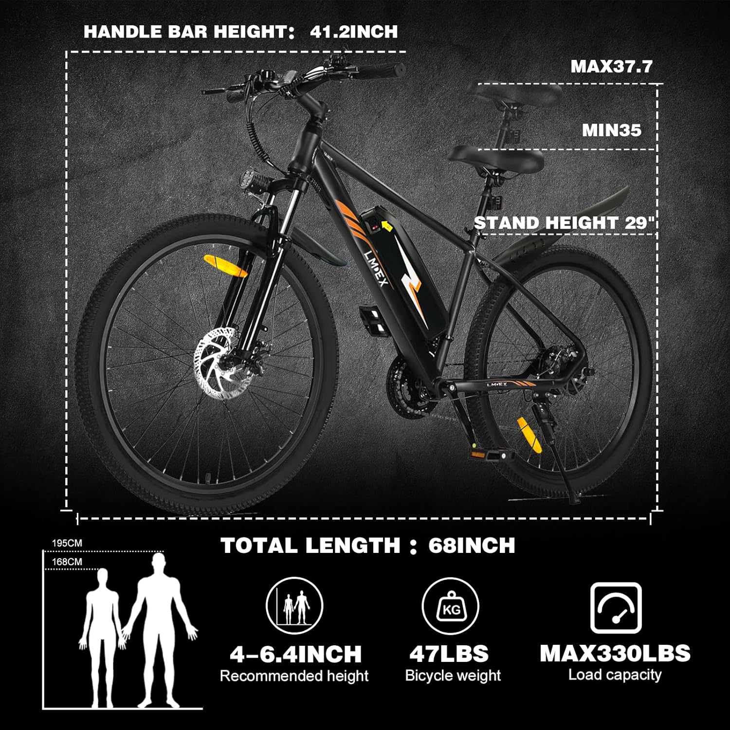 Electric Mountain Bike 26 Inch 500W Commuter E-bike a7