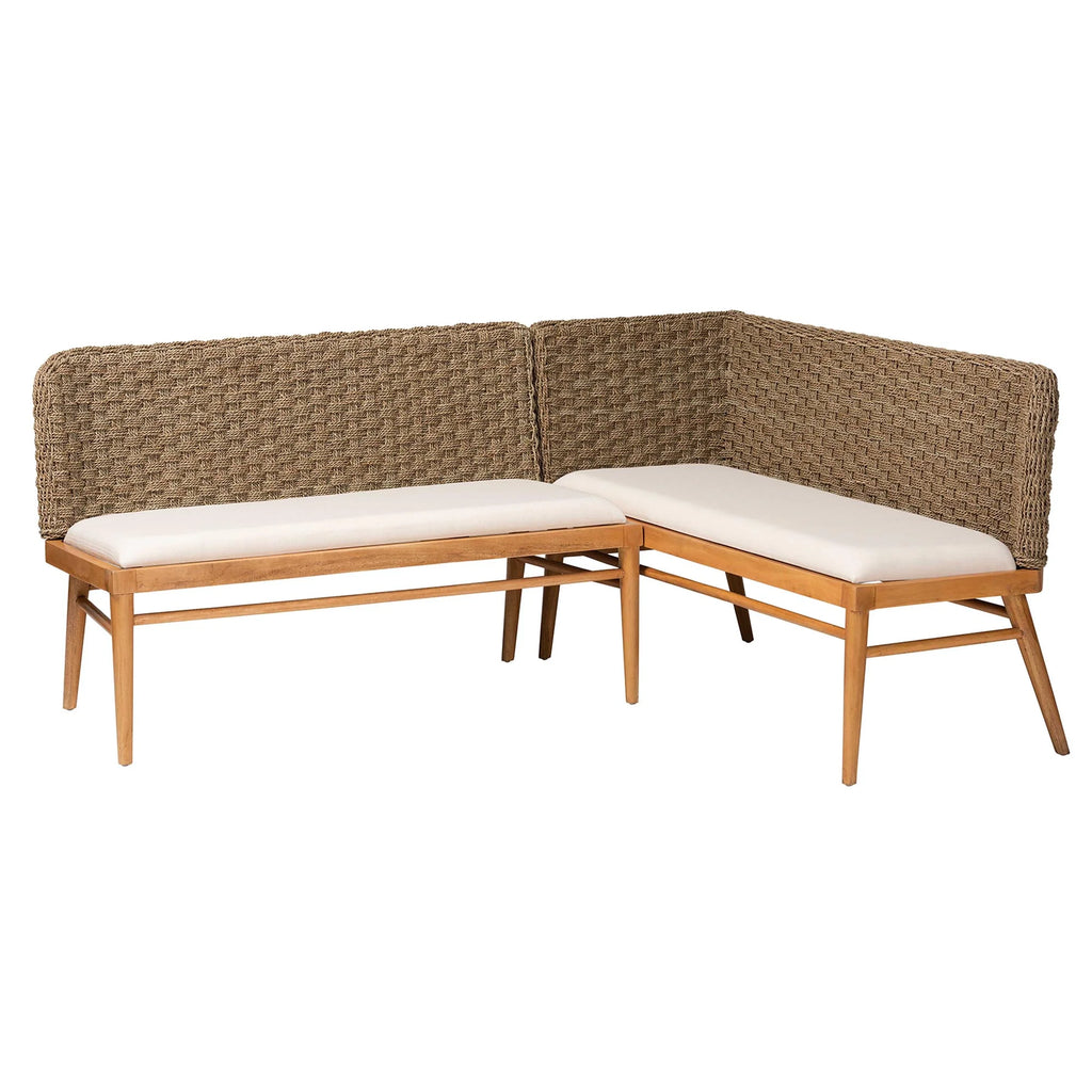 Boho Dining Banquette Set 2-Piece Brown k7