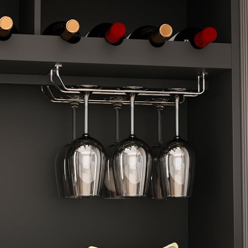 Modern Kitchen Pantry with Glass Doors and Adjustable Shelves a7