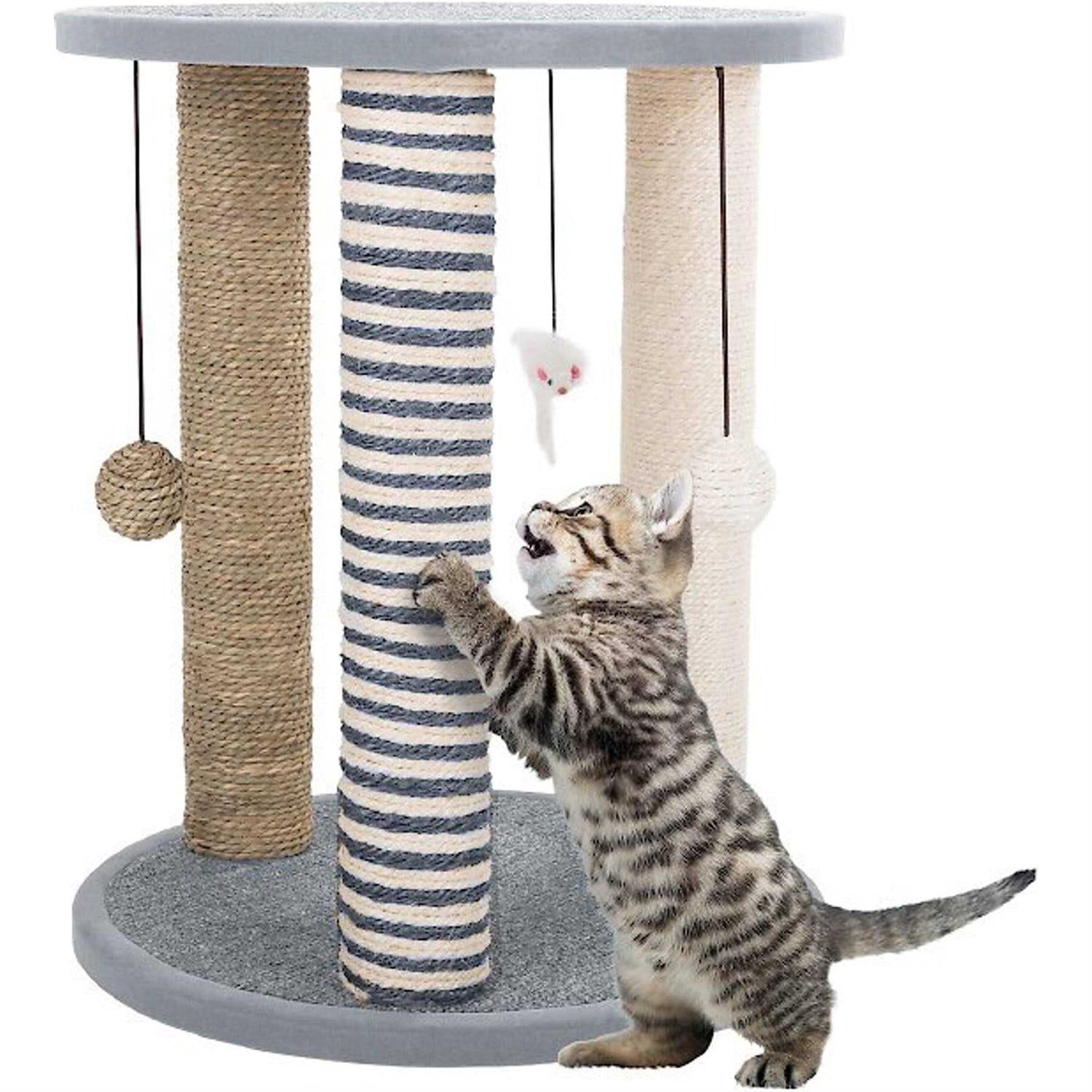 Pet Adobe 19.25-in. Cat Scratching Post with Toys - Pet Supplies online store