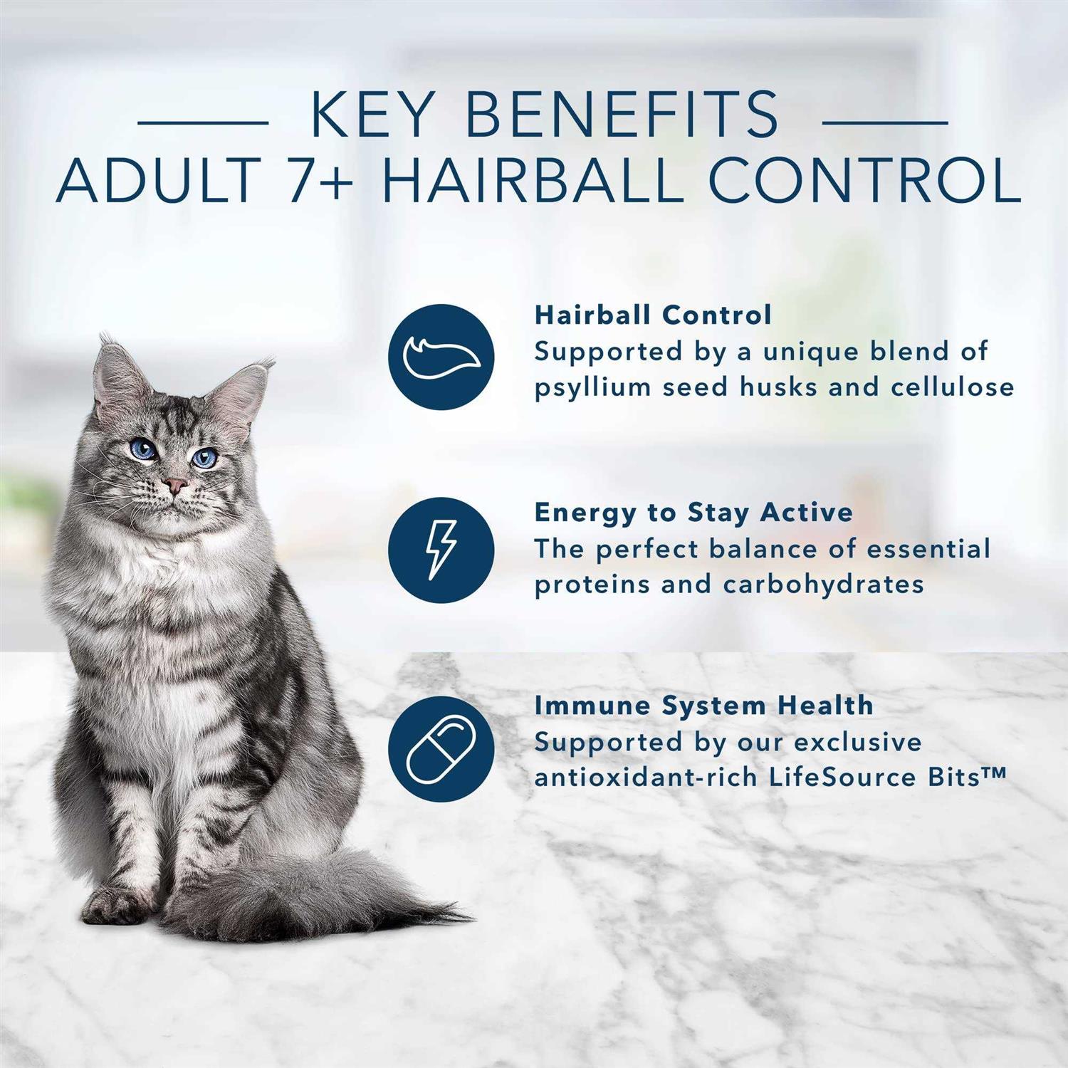 Dry Cat Food for Hairball Control Indoor Mature k7