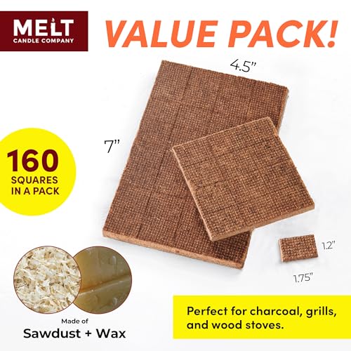 Fire Starter Squares 160 pcs for Campfire Grill Outdoor Fire Pit Bbq7k