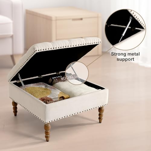 Square Ottoman Coffee Table with Storage Shelf a7